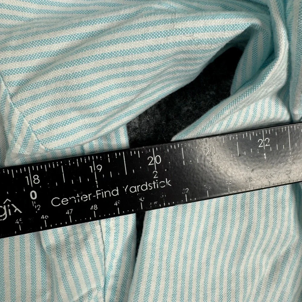 Ralph Lauren Button Down Shirt Girls Size 12 Blue Striped Classic Fit Cotton